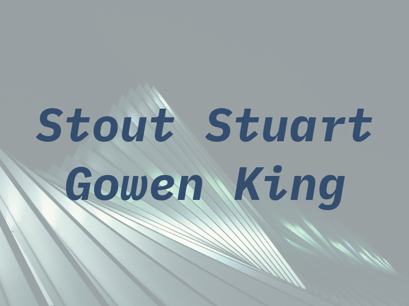 Stout Stuart Mc Gowen & King