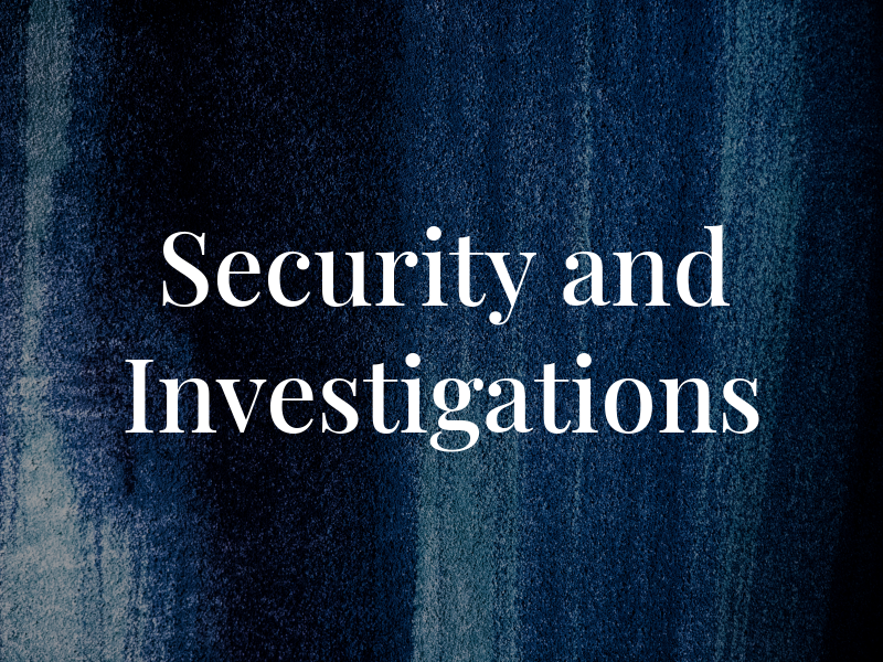 Security and Investigations