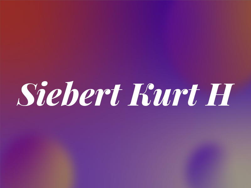 Siebert Kurt H