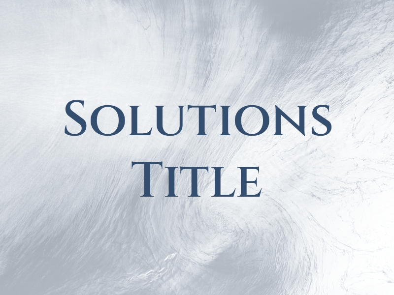 Solutions Title