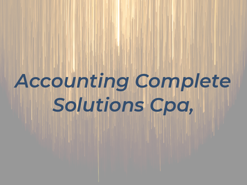 Tax & Accounting Complete Solutions Cpa, PA