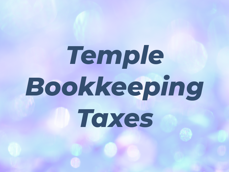 Temple Bookkeeping and Taxes