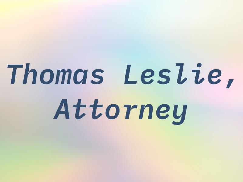 Thomas N. Leslie, Attorney at Law