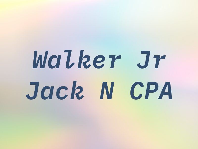 Walker Jr Jack N CPA