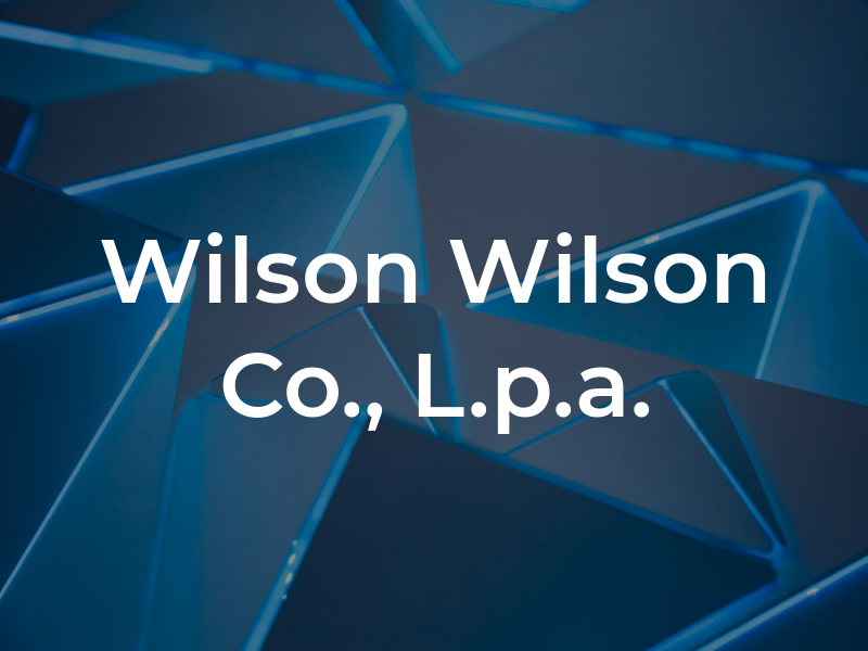 Wilson & Wilson Co., L.p.a.