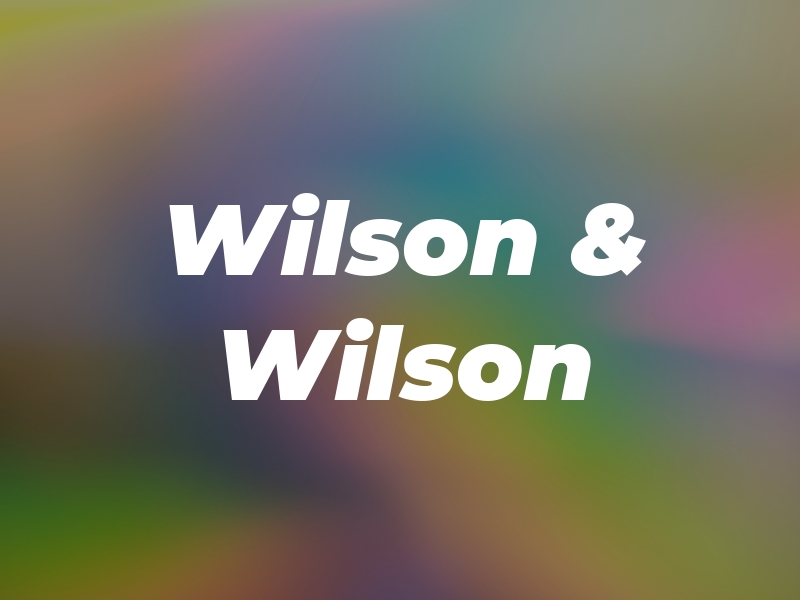 Wilson & Wilson