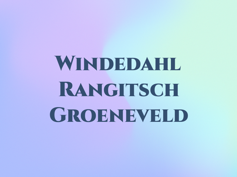 Windedahl Rangitsch Groeneveld
