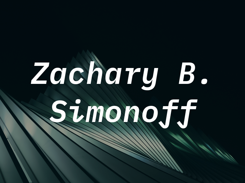 Zachary B. Simonoff