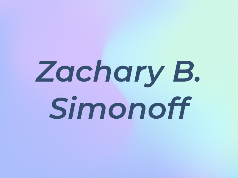 Zachary B. Simonoff