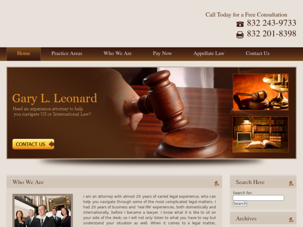 Gary L. Leonard, Attorney & Counselor at Law