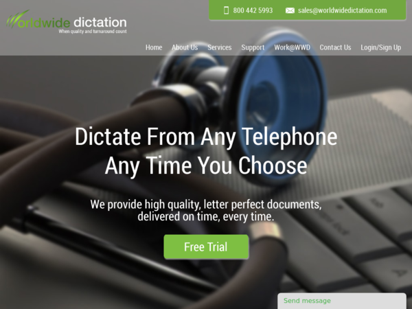World Wide Dictation and Transcription Service