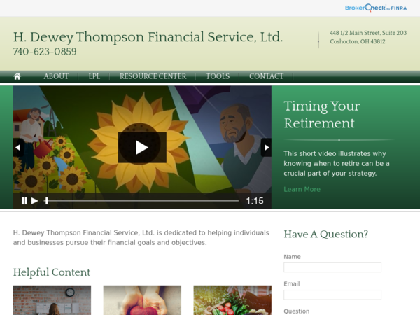 H Dewey Thompson Financial Service