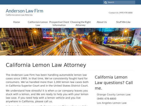 Anderson Law Firm - California Lemon Law Attorney