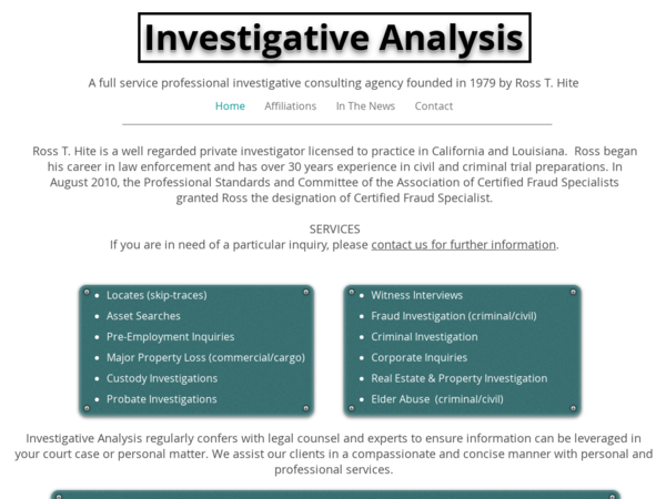 Investigative Analysis