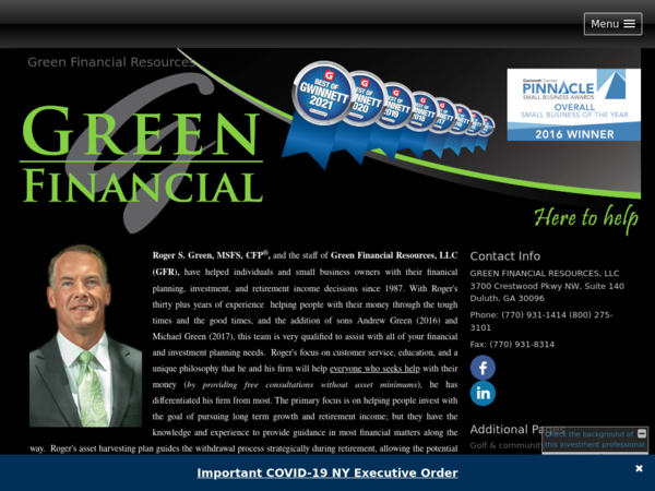 Green Financial Resources: Roger S. Green, Msfs, CFP
