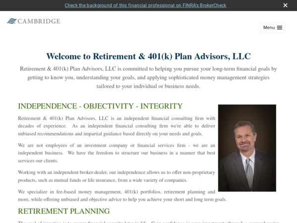 Retirement & 401 Plan Advisors