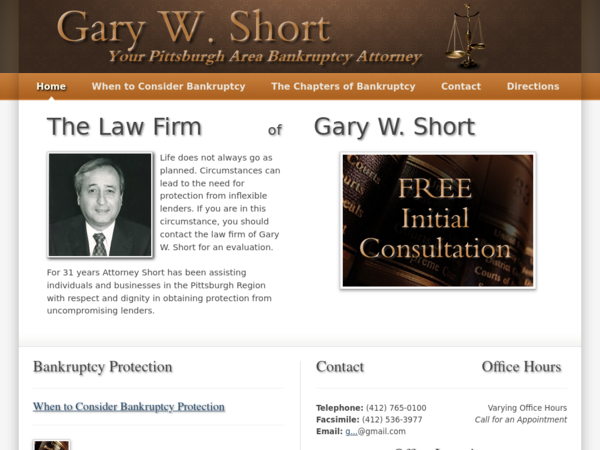 Gary W. Short, Pittsburgh Area Bankruptcy Attorney