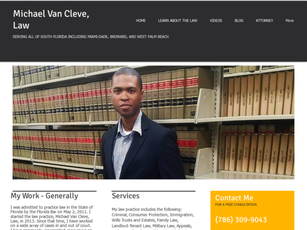 Michael van Cleve, Law