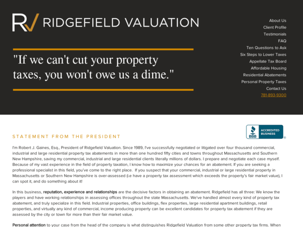 Ridgefield Valuation/ Robert J. Gaines, Attorney At Law