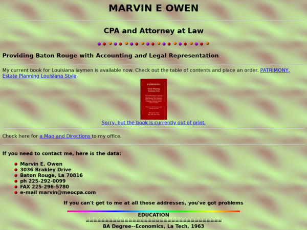 Owen Marvin E -Attorney-Cpa