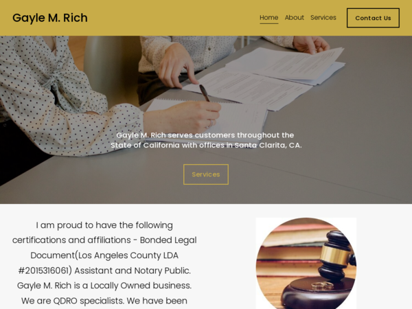 Gayle M. Rich, Legal Document Assistant