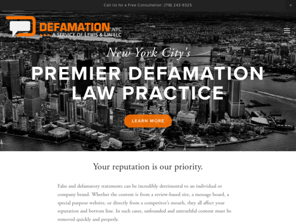New York City Defamation Attorneys :: Lewis & Lin