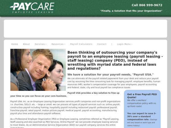 Employer's Pay-Care Services
