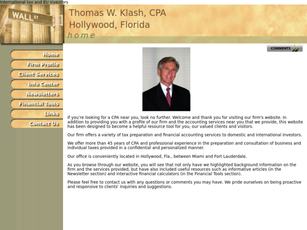 Thomas W. Klash, CPA Www.tklash.com