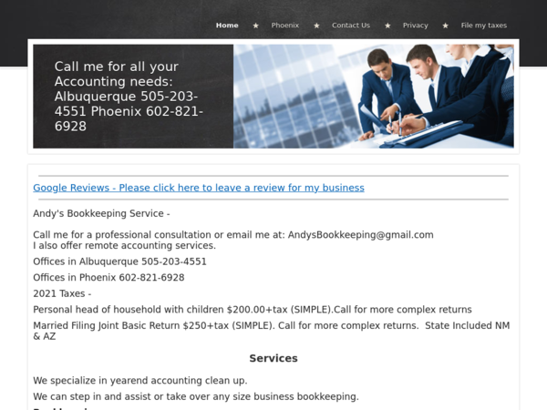 Bookkeeping and Accounting Service, Andy Sandoval
