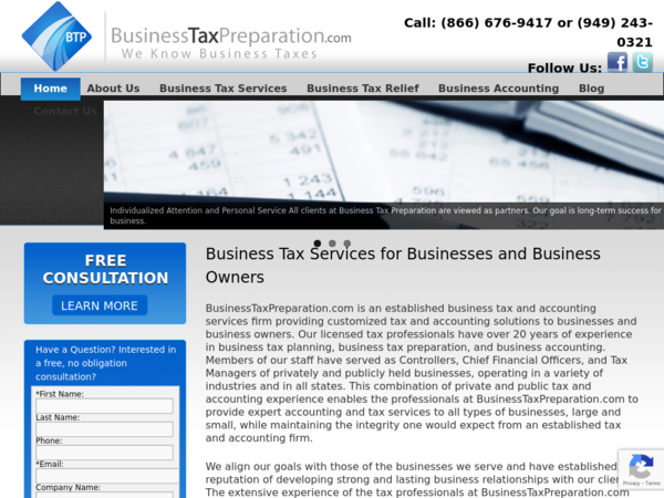 Business Tax Preparation Services